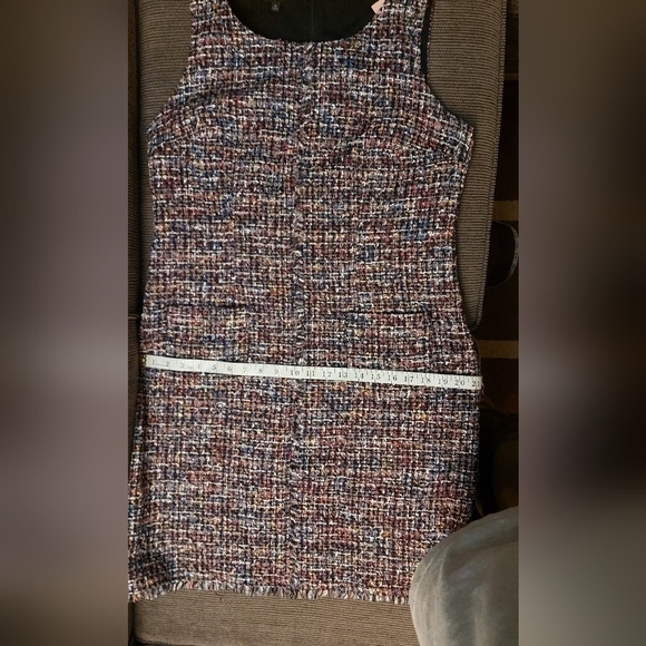 Dark Academia Dress Sleeveless Multitone Tweed Holiday Office Wear - Picture 9 of 14